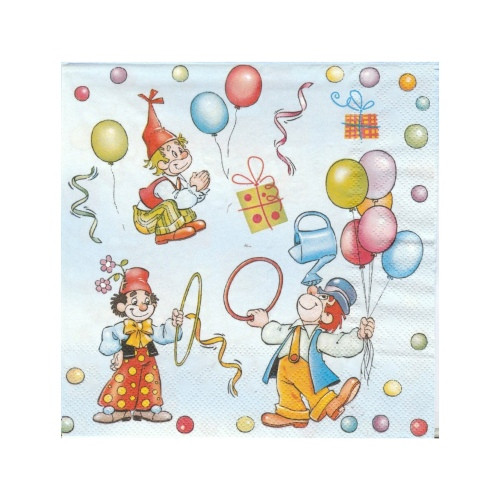 Zirkus Clown | Servietten 33 x 33 cm - 20 Stück