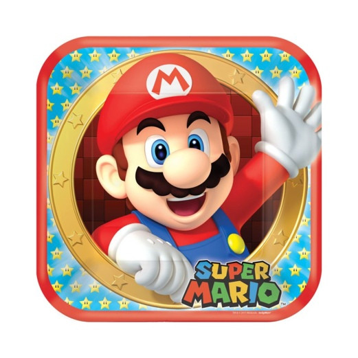 Super Mario Pappteller 24x24 cm 8 Stk.